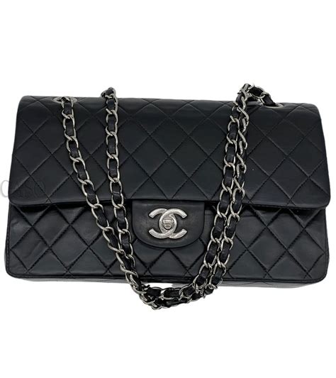 borse chanel pelle nera due manici|Borse .